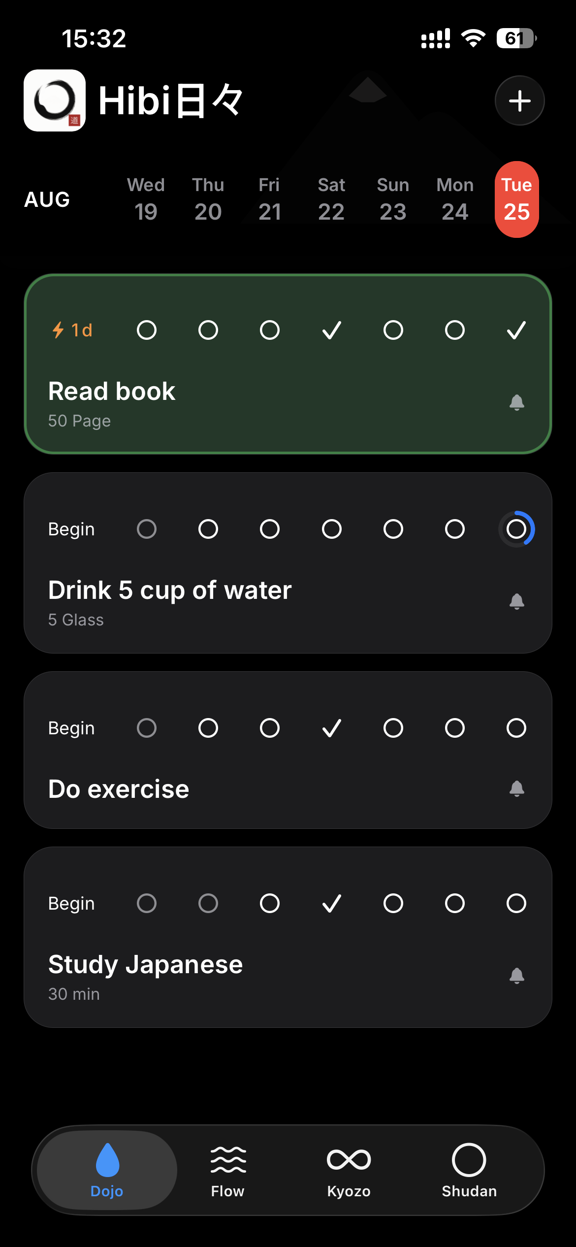 Hibi daily habit list